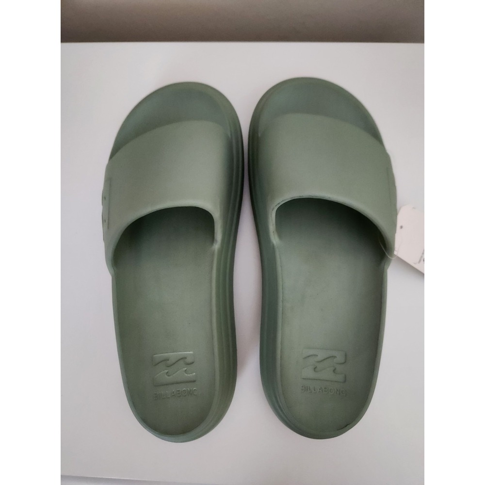 Billabong Women Green Platform Cushion Slides Sandal Comfort Shoe Size 10 - Picture 3 of 10